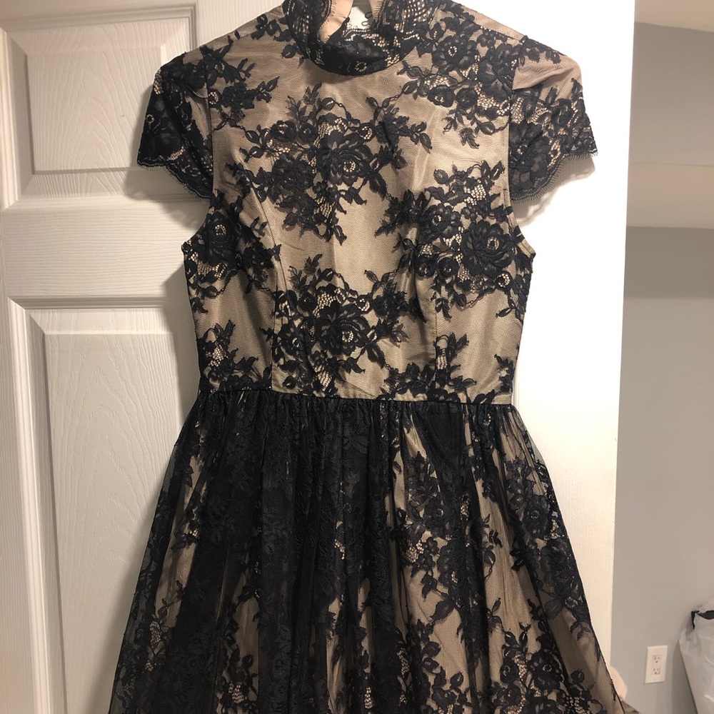 Alice and Olivia black lace cocktail dress